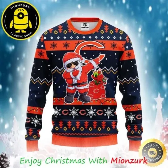 Discover Chicago Bears football Santa Claus Xmas 2025 Ugly Christmas Sweater