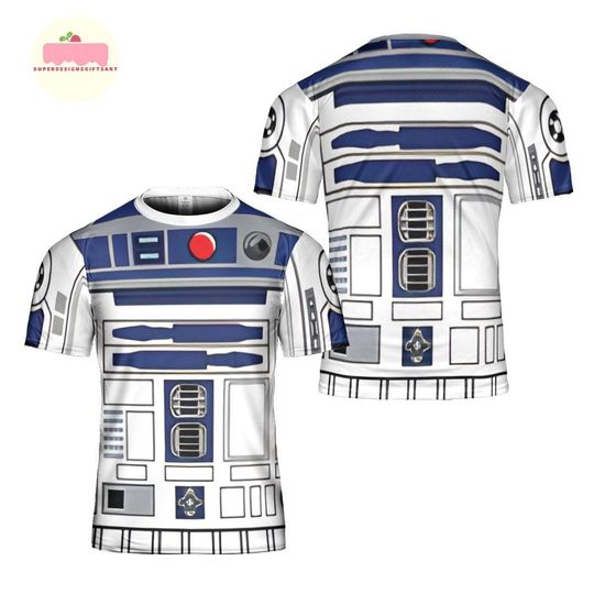 Discover R2D2 Robot Star Wars Galaxy Edge's Characters Costume Men 3D Shirt, Halloween Costume For Family Group T Shirt, Star Wars Halloween Cosplay