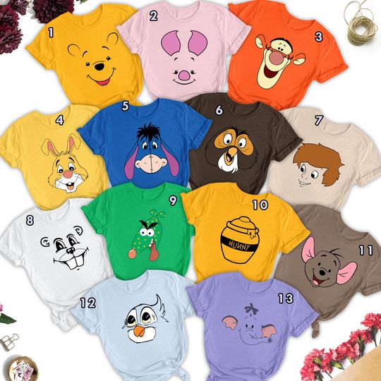 Funny Winnie The Pooh Halloween Costume Shirt, Pooh And Friends Costume Shirt, Pooh Bear Halloween Costumes Matching Family Group Shirt