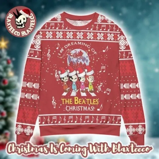 Discover The Beatles I’m Dreaming Of The Beatles Chrismas music nout Peanuts Style Red U