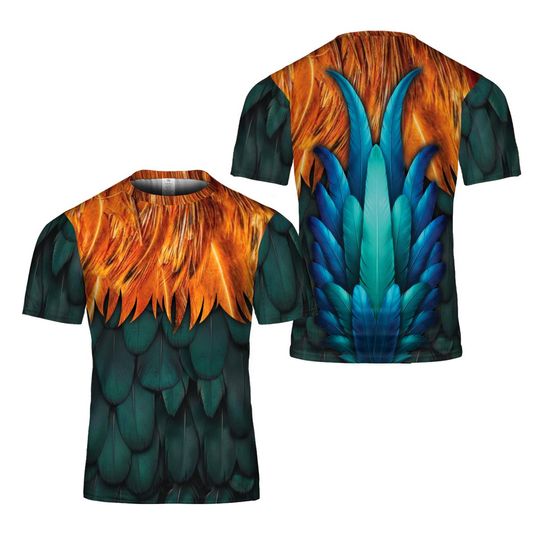 Hei Hei Rooster Costume T-Shirt, Moana Movie Halloween Costume Tee, Hei Hei Chicken Cosplay All Over Print, Rooster Shirt, Funny Hei Hei