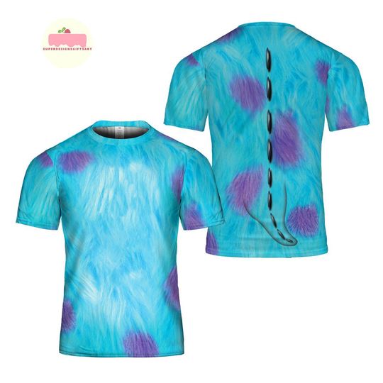 Discover James P. Sullivan Sulley Monsters Inc 3D Shirt, Monster University Costume Shirt, Monster Character Cosplay Tee, Disney Halloween Gift