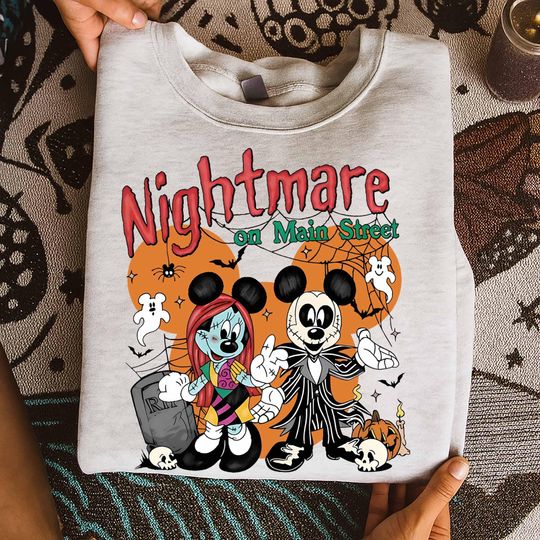 Discover Nightmare On Main Street Shirt, Mickey And Minnie Pluto Costume Jack Sally Zero Halloween Tshirt, Mickey's Not So Scary Party Shirt