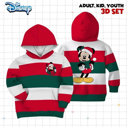 Discover Vintage Disney Mickey Mouse Hoodie, Disney Mickey's Very Merry Christmas Party 2025 Hoodie For Family Kid Youth Adult
