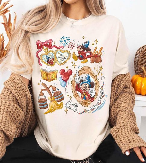 Discover Comfort Color Disney Mickey Wizard Shirt, Wizard shirt, magical shirt, Vintage wizard shirt, Disney Family Vacation, Disney Kids shirt