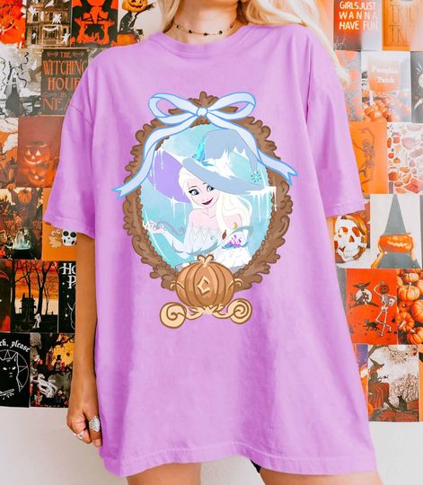 Discover Coquette Bows Frozen Elsa princess Halloween Shirts, Elsa princess Halloween 2025 Shirt, Disney Anna princess Spooky Girl Trip Shirts