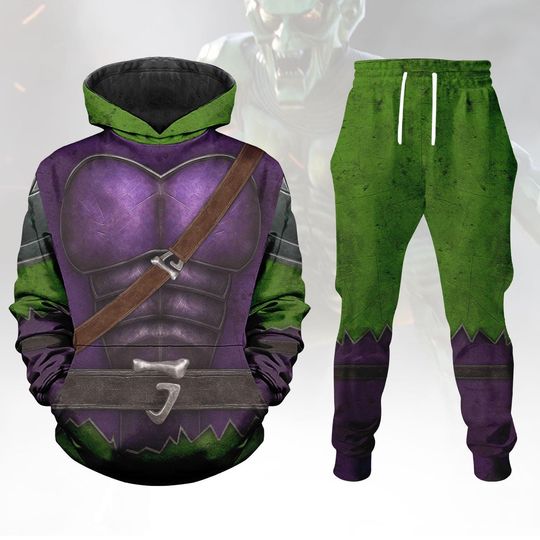 Green Goblin Costume Hoodie Joggers, Spider Man Green Goblin Costume Hoodie, Goblin Cosplay Hoodie, Supervillains Shirt, Halloween Gift