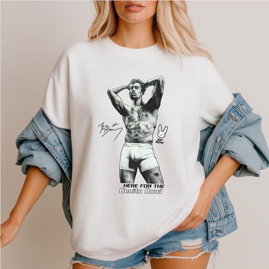 Discover Comfort Colors Vintage Benito Bowl Bad Bunny Shirt, Puerto Rico Football Tee, Bad Bunny Super Bowl Graphic T-Shirt, Here For The Benito Bowl