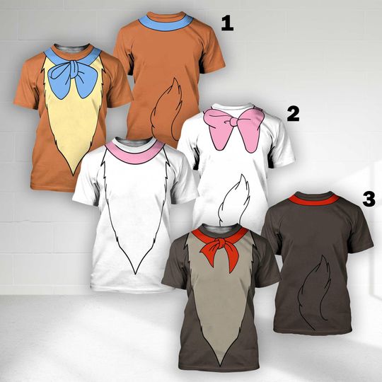 Discover Disney Marie Tolouse & Berlioz Halloween Cosplay 3D T-Shirt, Marie Tolouse And Berlioz Costume Hoodie, Marie Tolouse All Over Printed Shirt
