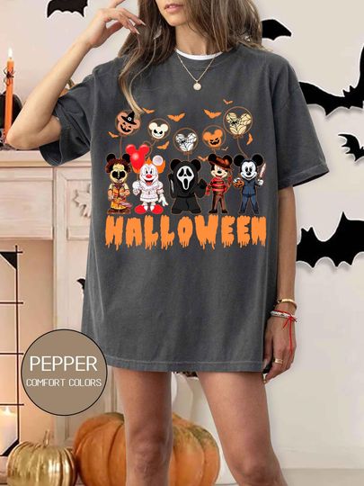 Discover Vintage Mickey Chareacter Horror Halloween Shirt, Disney Halloween Shirt, Disney Mickey's Not So Scary Halloween Party Shirts