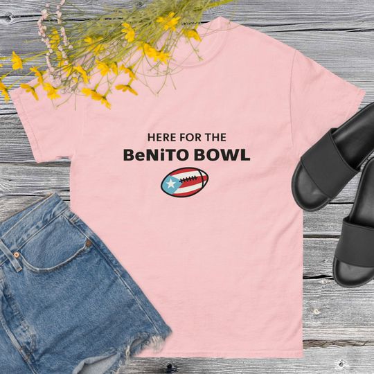 Here for the Benito Bowl T-Shirt, Puerto Rican Football Tee, Halftime Show Top, Benito 2026 Super Game T-Shirt, Latin Music Fan Gift