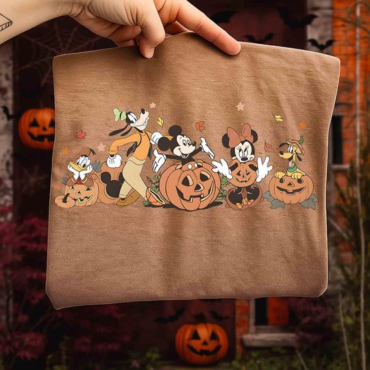 Discover Mickey and Friends Autumn Shirt  Disney Pumpkin Tee, Disneyland Fall Vibes Shirt, Disney Family Halloween Trip Magic Kingdom Tee