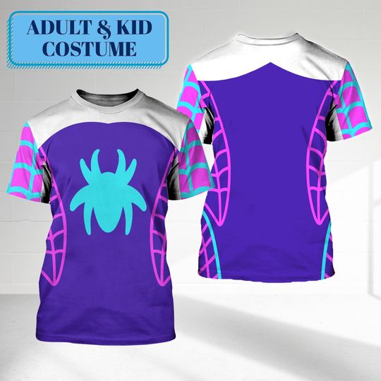 Gwen Stacy Halloween Costume 3D Shirt, Spidey And Amazing Friends Cosplay, Ghost Spider Birthday Girl Gift, Disney Superhero Costume