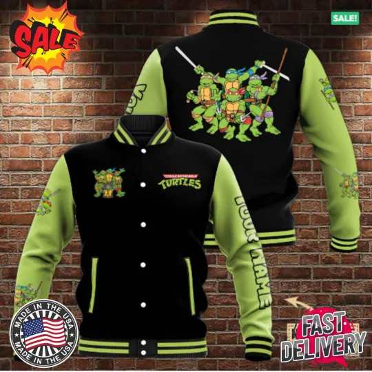 Teenage Mutant Ninja Turtles Custom Name varsity Baseball Jacket