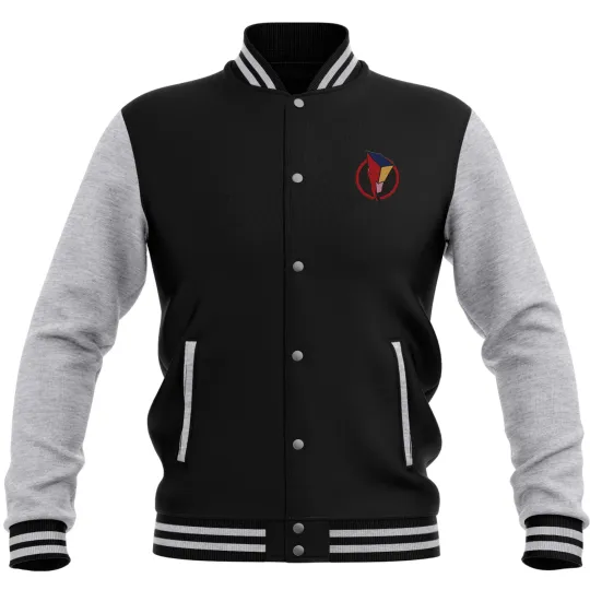 Discover Power Rangers Bolt Patch Varsity Jacket - Black