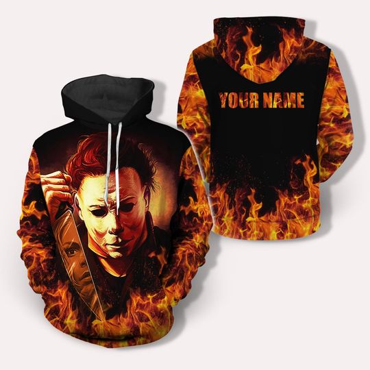 Discover Michael Myers Trick Or Treat Hoodie, Halloween 3D All Over Print Tee, Customized Horror Hoodie, Horror Movie Unisex Hoodie, Fall Shirt