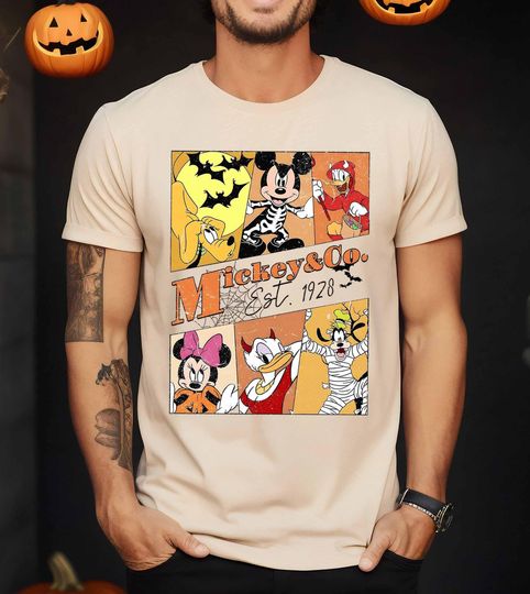 Discover Mickey and Friends Est 1928 Halloween Shirt, Mickey And Friends Halloween 2025 Shirt