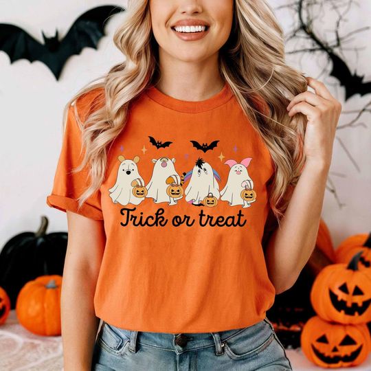 Discover Vintage Winnie The Pooh Ghost Halloween Shirt, Funny Halloween Shirt