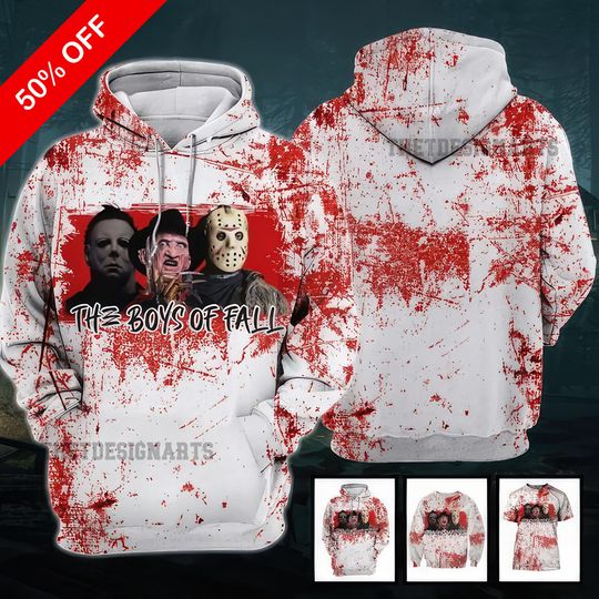 Discover Michael Jason Freddy 3D Horror Shirt, All Over Print Boys of Fall Halloween Tee, Scary Costume Top, Halloween Gift for Horror Fans
