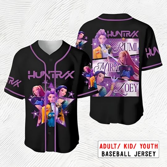 Discover Kpop Demon Hunter Jersey, HUNTRX Baseball Jersey Shirt, Huntrix Girl Outfit, Saja Boys Tiger Jersey, Kpop Stage Fan Gift