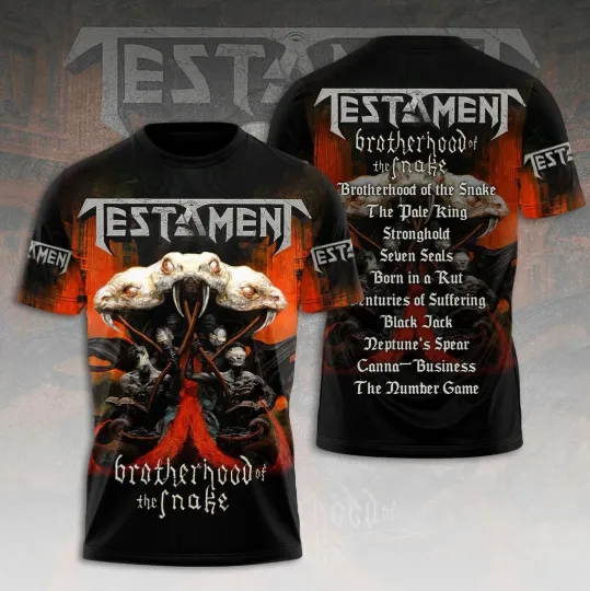 Testament Band Brotherhood of the Snake 3D AOP T-Shirt