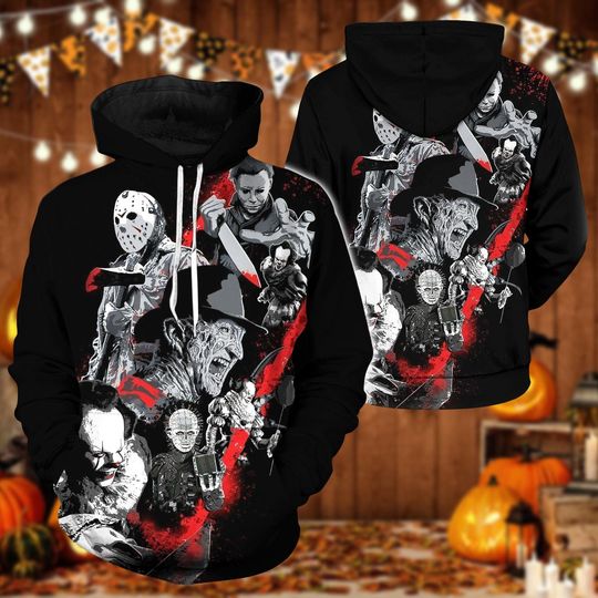Discover Horror Characters Shirt, Halloween Hoodie, Horror Movie Sweatshirt, Scary Movie Tee, Spooky Season Shirt, Creepy Movie Gift For Her Him