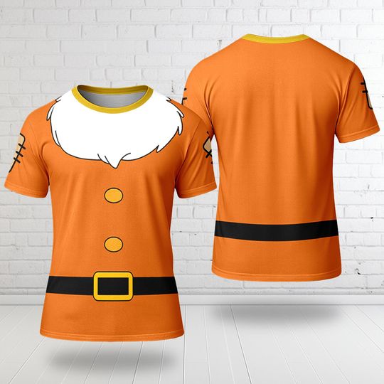 Disney Doc 3D Costume T-shirt, Snow White And Seven Dwarfs Halloween Costume Group Family Party Shirt, Doc Halloween Cosplay