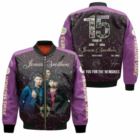 Jonas Brothers Nick Kevin Joe 3D Bomber Jacket Model