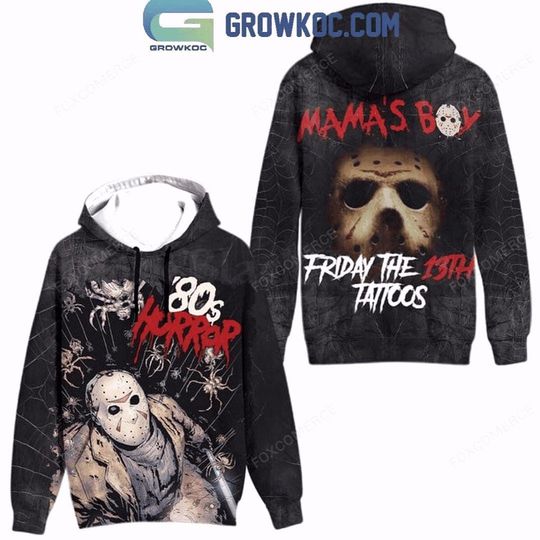Discover Friday The 13th Tattoos Mamas Boys 80s Horror Halloween Hoodie Shirt
