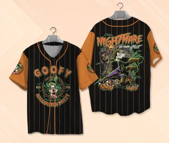 Horror Goofy Halloween Baseball Jersey Shirt