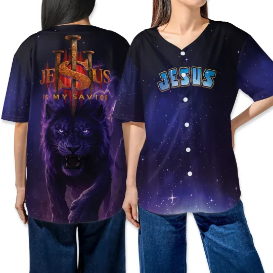 Discover Lion Of Judah Christian Baseball Jersey Jesus Is My Savior Holiday Shirt
