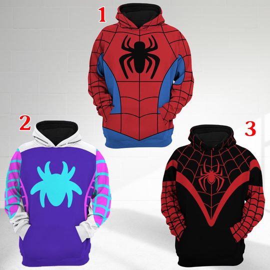 Spidey And Amazing Friends Halloween Costume 3D Hoodie, Gwen Stacy Spidey Spin Superhero Cosplay Hoodie, Disney Birthday Kid Gift