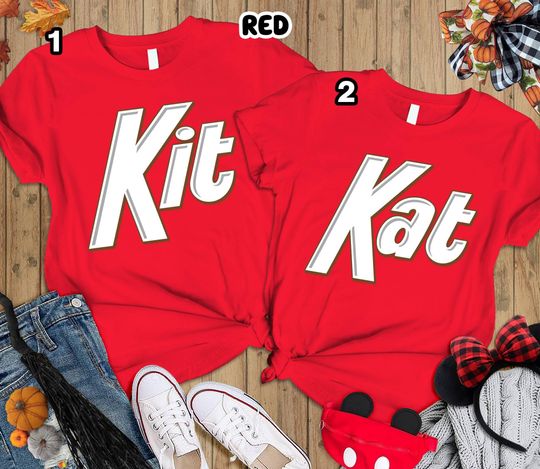 Kit and Kat Costume Halloween Couple Shirts, Candy Group Shirt, Candy Halloween Shirt, Candy Costume Matching Shirt,Chocolate Bar Halloween