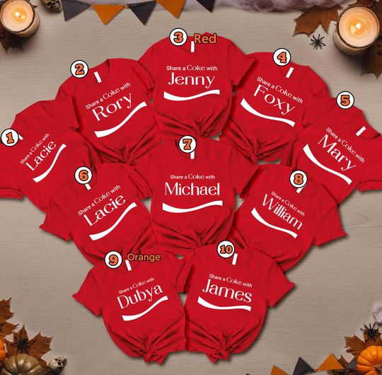 Halloween Share A Coke Group Shirt | Halloween Custom Coke Costume | Coke Halloween Cosplay Shirt | Group Costume Matching Shirt