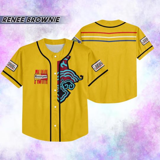 Rumi Zoey Mira Team Cosplay Baseball Jersey  Huntrix Demon Hunters Kpop Costume Jersey