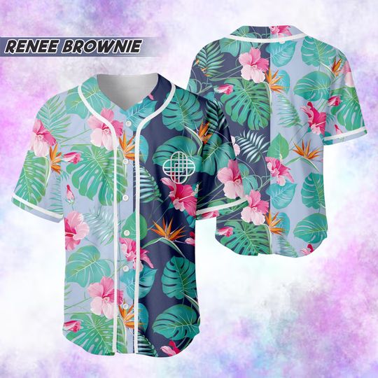 Zoeys Tropical Floral Baseball Jersey  Huntrix Demon Hunters Zoey Cosplay Costume Jersey