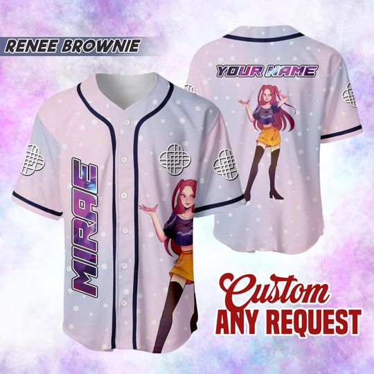 Discover Huntrix Demon Hunters Baseball Jersey  Zoey Mira Rumi Custom Anime Cosplay Jersey