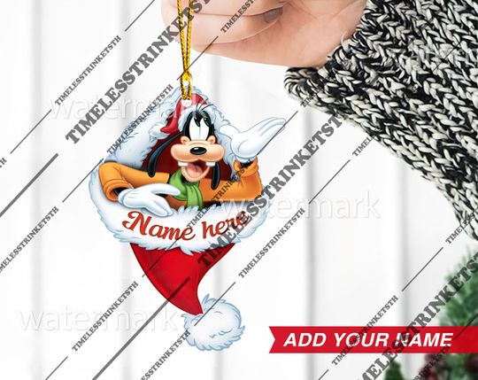 Discover Goofy Custom Name Christmas Ornament | Disney Characters Acrylic Ornament | Disneyland Personalized Family Ornament.