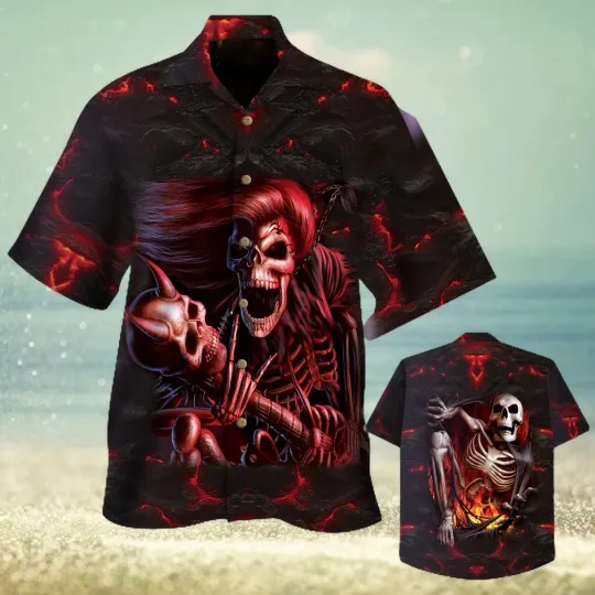 Red Skull Hawaiian Shirt
