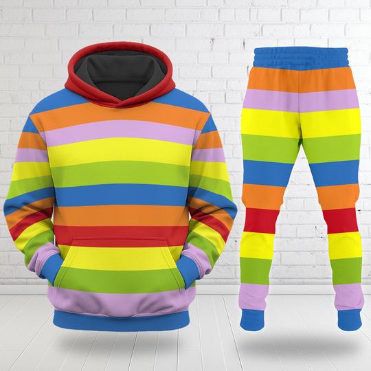 Inside Out 2 3D Hoodie Joggers Sets, Riley Rainbow All-Over Print, Inside Out Characters Hoodie, Pixar Cosplay Costume Hoodie
