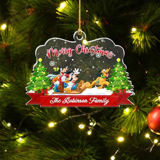 Discover Personalized Family Christmas Ornament | Custom Name Holiday Decoration | Mickey & Friends Xmas Tree Keepsake Gift for Families