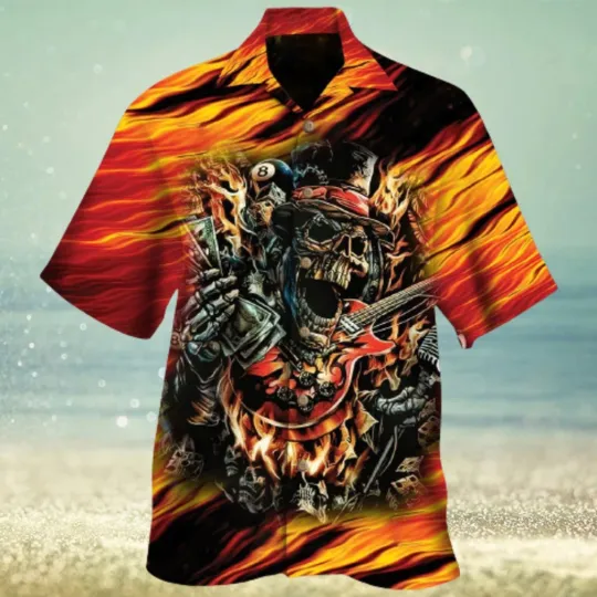 Discover Halloween Skull Hawaiian Shirt