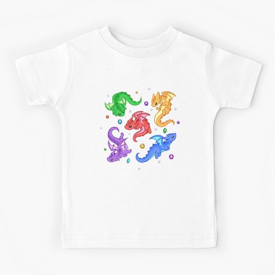 Discover Gem Dragon Pattern Kids T-Shirt