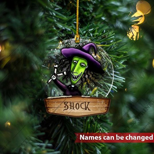 Shock Custom Name Ornament | The Nightmare Before Christmas Custom Name Acrylic Ornament | Jack And Sally Christmas Gifts For Kid.