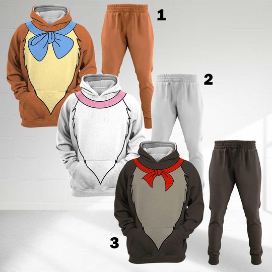 Disney Marie Tolouse & Berlioz Halloween Cosplay 3D Hoodie and Joggers Set, Marie Tolouse And Berlioz Costume, Marie Tolouse All Over Printed Set