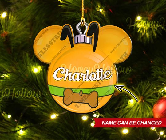 Discover Pluto Christmas Ball Custom Name Ornament | Disneyland Characters Acrylic Ornament | Christmas Gifts For Kid.