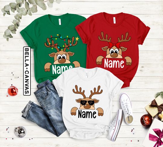Discover Personalized Reindeer Family Christmas Shirt