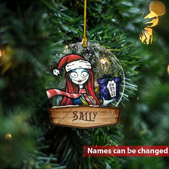Sally Custom Name Ornament | The Nightmare Before Christmas Custom Name Acrylic Ornament | Jack And Sally Christmas Gifts For Kid.