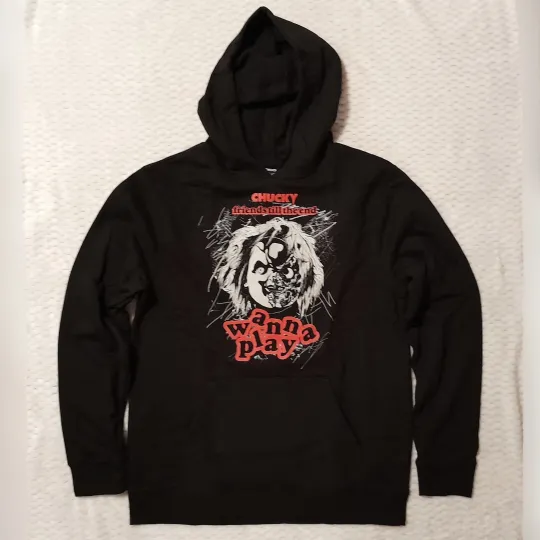 Mens Chucky Pullover Hoodie Sweatshirt Size Medium Horror Halloween