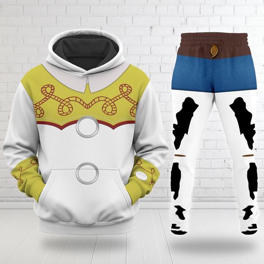 Discover Cowgirl Doll Hoodie and Joggers Set, Haired Cowgirl Cosplay Halloween Tracksuit Apparel, Yodeling Toy Inspired Holiday Hoodie